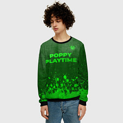 Свитшот мужской Poppy Playtime - green gradient посередине, цвет: 3D-черный — фото 2