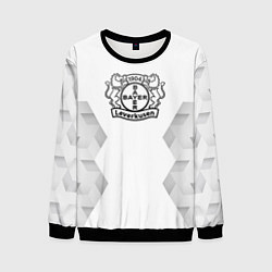 Свитшот мужской Bayer 04 white poly, цвет: 3D-черный