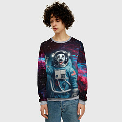 Свитшот мужской Далматинец бравый космонавт - нейроарт, цвет: 3D-меланж — фото 2