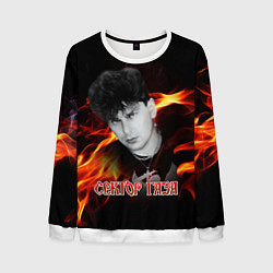 Свитшот мужской Сектор газа фон огня, цвет: 3D-белый