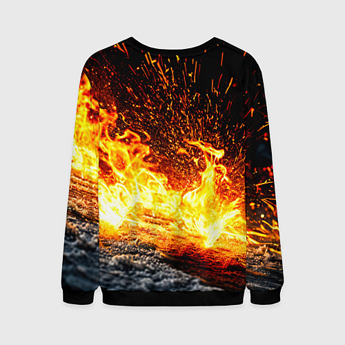 Мужской свитшот Шайба в огне / 3D-Черный – фото 2