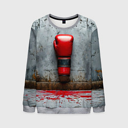 Свитшот мужской Кикбоксеркие перчатки на сером, цвет: 3D-меланж