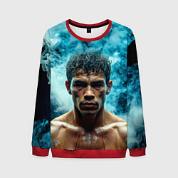 Свитшот мужской Артуро Гатти в дыму, цвет: 3D-красный