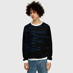 Свитшот мужской Color blue black strip, цвет: 3D-белый — фото 2