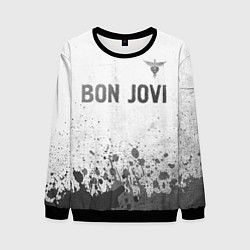 Свитшот мужской Bon Jovi - white gradient посередине, цвет: 3D-черный