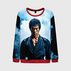 Свитшот мужской Брюс Ли в дыму, цвет: 3D-красный
