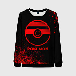 Свитшот мужской Pokemon - red gradient, цвет: 3D-черный