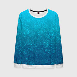 Свитшот мужской Лазурный голубой текстурный градиент, цвет: 3D-белый