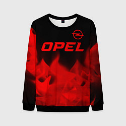 Свитшот мужской Opel - red gradient посередине, цвет: 3D-черный