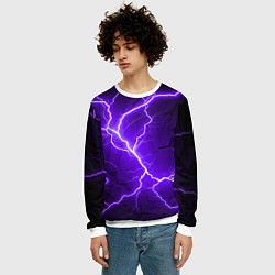 Свитшот мужской Color purple black, цвет: 3D-белый — фото 2