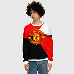 Свитшот мужской Манчестер юнайтед геометрия линии, цвет: 3D-белый — фото 2