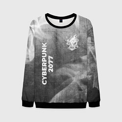 Свитшот мужской Cyberpunk 2077 - grey gradient вертикально, цвет: 3D-черный