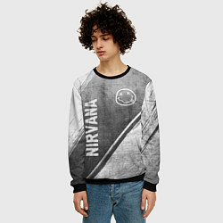 Свитшот мужской Nirvana - grey gradient вертикально, цвет: 3D-черный — фото 2