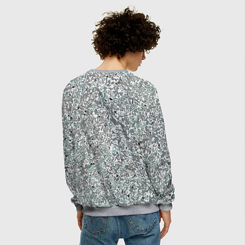 Мужской свитшот Перламутровый серо-голубой паттерн / 3D-Меланж – фото 4