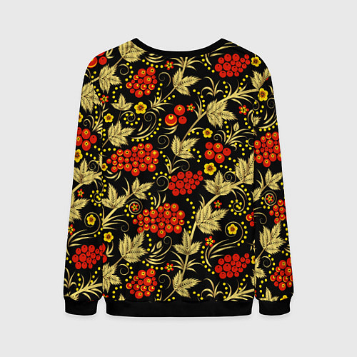 Мужской свитшот Русский узор с позолотой / 3D-Черный – фото 2