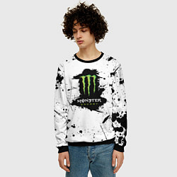 Свитшот мужской Monster energy брызги красок, цвет: 3D-черный — фото 2