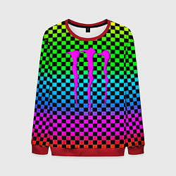 Мужской свитшот Monster energy неоновая клетка