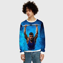 Свитшот мужской Турникмен синий дым, цвет: 3D-белый — фото 2