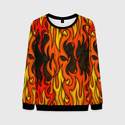 Свитшот мужской Языки пламени арт, цвет: 3D-черный