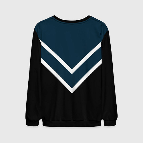 Мужской свитшот Синий с чёрным и белые полосы / 3D-Черный – фото 2