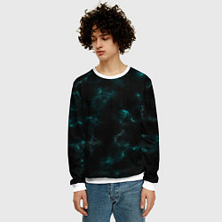 Свитшот мужской Color black turquoise, цвет: 3D-белый — фото 2