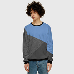 Свитшот мужской Сине-серый геометричный, цвет: 3D-черный — фото 2