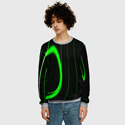 Свитшот мужской Color green light green black, цвет: 3D-меланж — фото 2