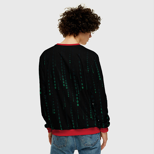 Мужской свитшот Color black turquoise / 3D-Красный – фото 4