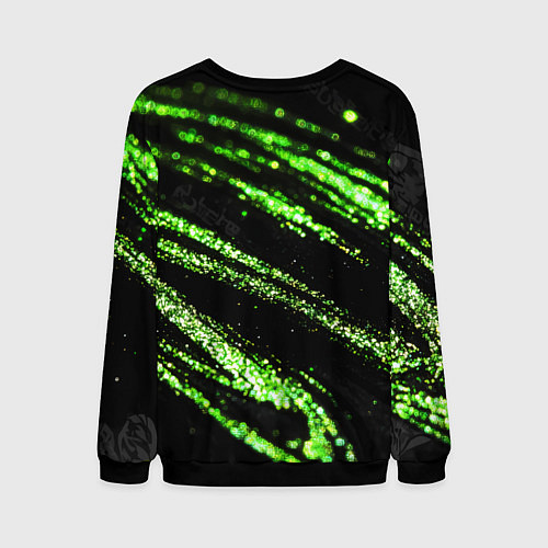 Мужской свитшот Зеленые блестки на черном / 3D-Черный – фото 2