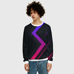 Свитшот мужской Color black line, цвет: 3D-белый — фото 2