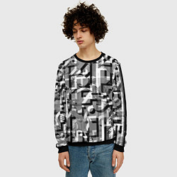 Свитшот мужской Серый объёмный эффект, цвет: 3D-черный — фото 2