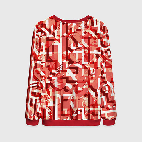 Мужской свитшот Красно-белый объёмный эффект / 3D-Красный – фото 2