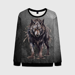 Свитшот мужской The fierce wolf, цвет: 3D-черный