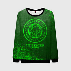 Свитшот мужской Leicester City - green gradient, цвет: 3D-черный