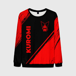 Свитшот мужской Kuromi - red gradient вертикально, цвет: 3D-черный