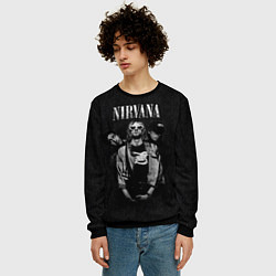Свитшот мужской Nirvana kurt krist dave, цвет: 3D-черный — фото 2