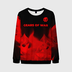 Свитшот мужской Gears of War - red gradient посередине, цвет: 3D-черный