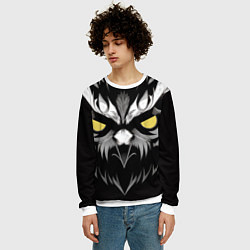 Свитшот мужской Взгляд филина, цвет: 3D-белый — фото 2