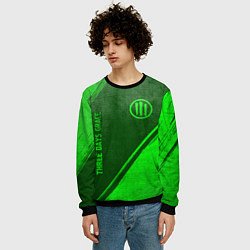 Свитшот мужской Three Days Grace - green gradient вертикально, цвет: 3D-черный — фото 2