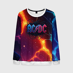 Свитшот мужской ACDC логотип в градиенте, цвет: 3D-белый