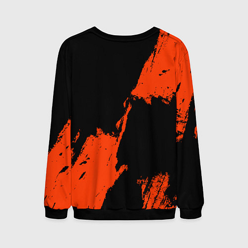 Мужской свитшот Анахайм Дакс - оранжевая краска / 3D-Черный – фото 2