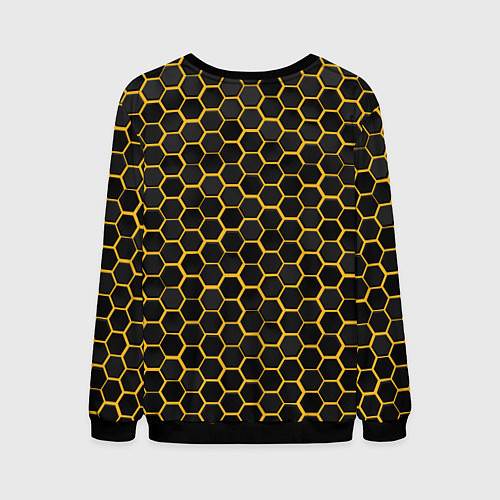 Мужской свитшот Бостон Брюинз - черные соты / 3D-Черный – фото 2