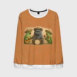 Свитшот мужской Надежды маленький оркестрик в оранжевом, цвет: 3D-белый