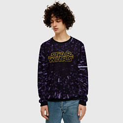 Свитшот мужской Звёздные войны гиперпрыжок глитч, цвет: 3D-черный — фото 2