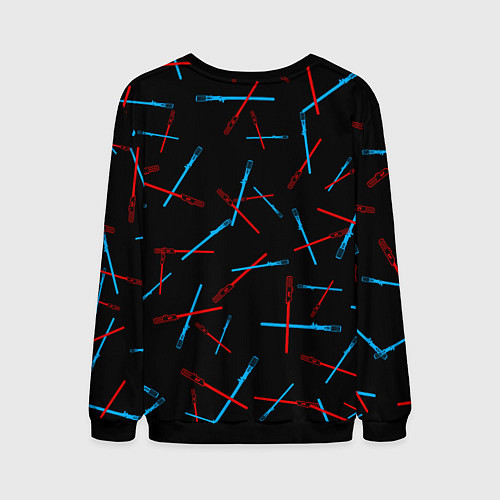 Мужской свитшот Паттерн из световых мечей / 3D-Черный – фото 2
