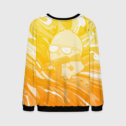 Мужской свитшот Курица и автомат / 3D-Черный – фото 2