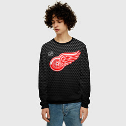 Свитшот мужской Детройт Ред Уингз - черные треугольники, цвет: 3D-черный — фото 2