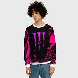 Свитшот мужской Monster energy неоновые краски лого, цвет: 3D-белый — фото 2