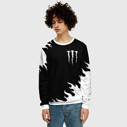 Свитшот мужской Monster energy белый огонь, цвет: 3D-белый — фото 2