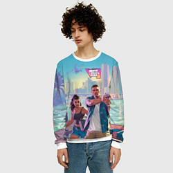 Свитшот мужской Лусия Каминос и Джейсон Дюваль из Gta 6, цвет: 3D-белый — фото 2